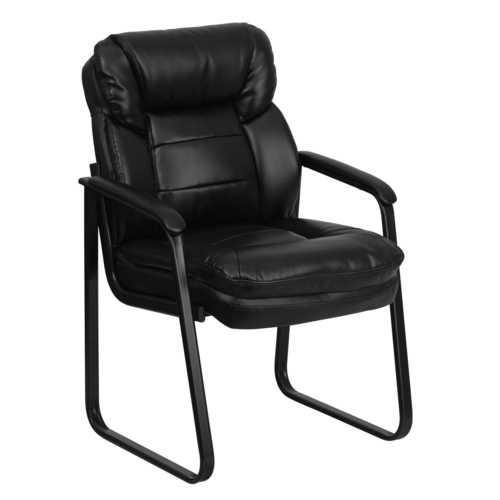 Flash Furniture GO-1156-BK-LEA-GG Black LeatherSoft Upholstery Seat and Back Executive Side Chair