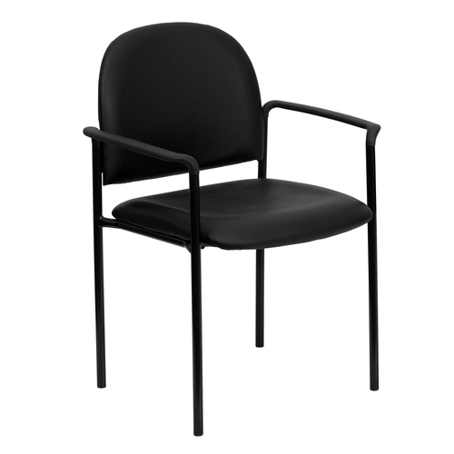Flash Furniture BT-516-1-VINYL-GG 23.75" W x 23.5" D x 33.25" H Navy Contoured Cushions Stacking Side Reception Chair