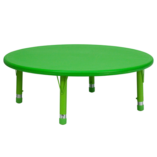 Flash Furniture YU-YCX-005-2-ROUND-TBL-GREEN-GG Green Round Plastic Top Safety Rounded Corners Preschool Activity Table