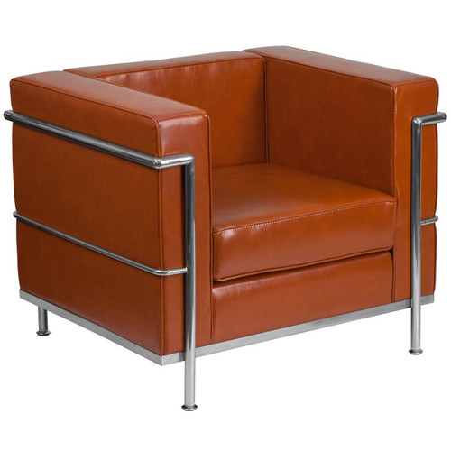 Flash Furniture ZB-REGAL-810-1-CHAIR-COG-GG Cognac LeatherSoft Upholstery Tufted Seat and Back Hercules Regal Series Chair