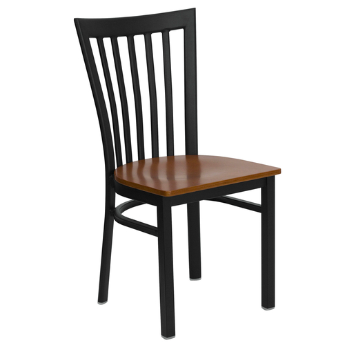 Flash Furniture XU-DG6Q4BSCH-CHYW-GG Metal Schoolhouse Back .62" Thick Cherry Finish Plywood Seat Hercules Series Restaurant Chair