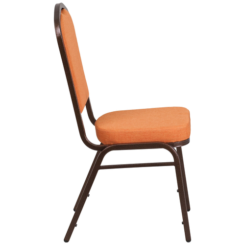 Flash Furniture FD-C01-C-9-GG Orange Fabric Upholstered Copper Vein Powder Coated Finish Hercules Series Stacking Banquet Chair