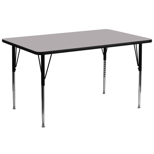 Flash Furniture XU-A3072-REC-GY-T-A-GG 72" W x 30" D x 21.12" - 30.12" Adjustable Height Rectangular Gray Activity Table