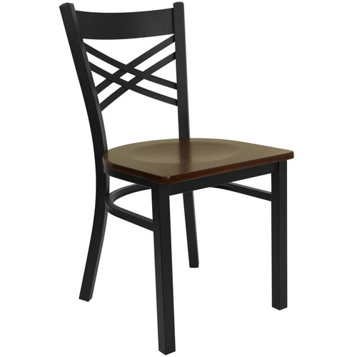 Flash Furniture XU-6FOBXBK-MAHW-GG Mahogany Finish Plywood Seat Hercules Series Restaurant Chair