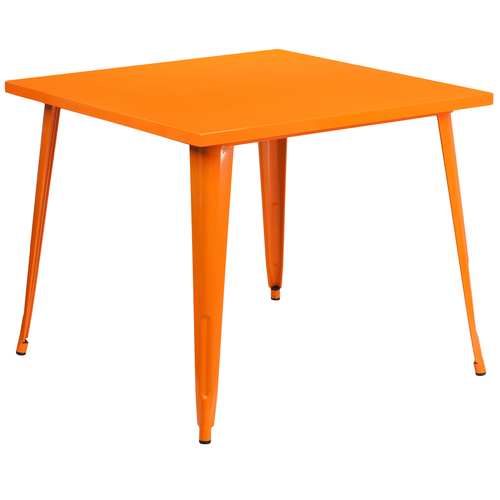 Flash Furniture CH-51050-29-OR-GG Orange Square Metal Brace Underneath Top Table