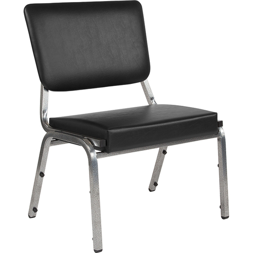 Flash Furniture XU-DG-60442-660-2-BV-GG Black 1500 Lb. Weight Capacity Silver Vein Frame Finish Hercules Series Bariatric Stacking Chair