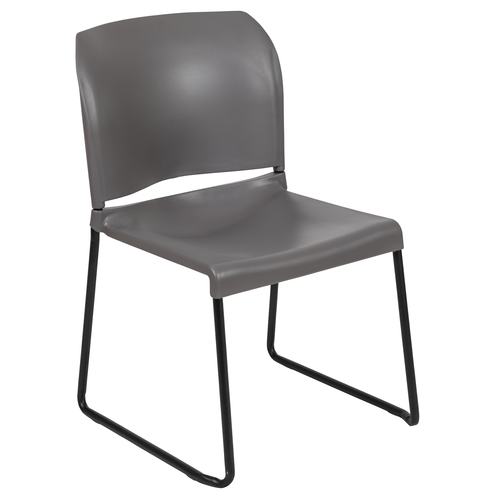 Flash Furniture RUT-238A-GY-GG Gray Metal Frame Polypropylene Seat and Back Hercules Series Reception Chair