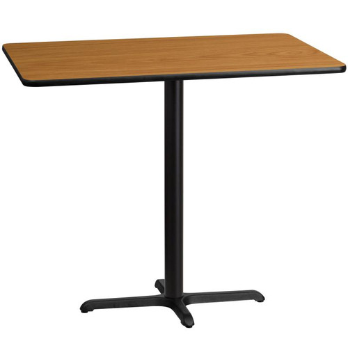 Flash Furniture XU-NATTB-3048-T2230B-GG Natural Laminate Rectangular Top PVC T-Mold Edge Table