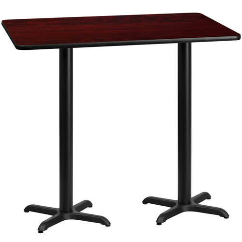 Flash Furniture XU-MAHTB-3060-T2222B-GG Mahogany Laminate Rectangular Plastic Top PVC T-Mold Edge Table