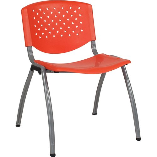 Flash Furniture RUT-F01A-OR-GG Orange Metal Frame Perforated Back Hercules Series Stacking Chair