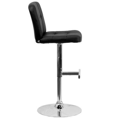 Flash Furniture DS-829-BK-GG Black Vinyl with Contemporary Style Chrome Base Swivel Bar Stool