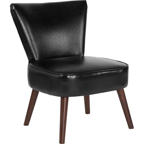 Flash Furniture QY-A02-BK-GG Black LeatherSoft Upholstery Seat and Back Hercules Holloway Series Accent Chair