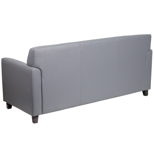 Flash Furniture BT-827-3-GY-GG Gray LeatherSoft with Black Wood Feet Hercules Diplomat Series Reception Sofa