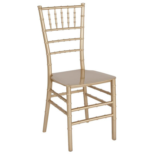 Flash Furniture LE-GOLD-M-GG Gold Resin Ladder Back Hercules Premium Series Stacking Chiavari Chair