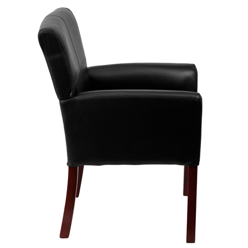 Flash Furniture BT-353-BK-LEA-GG 26.5" W x 23" D x 35.25" H Black High Leg Executive Side Reception Chair