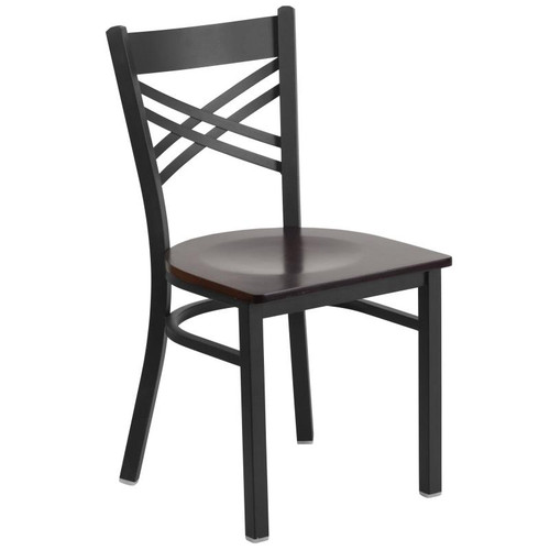 Flash Furniture XU-6FOBXBK-WALW-GG Walnut Finish Plywood Seat Hercules Series Restaurant Chair
