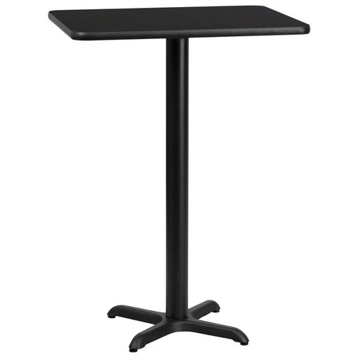 Flash Furniture XU-BLKTB-2430-T2222B-GG Black Rectangular Laminate Top PVC T-Mold Edge Table
