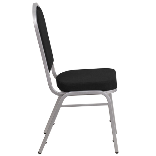Flash Furniture FD-C01-S-11-GG Black Fabric Upholstered Silver Powder Coated Frame Finish Hercules Series Stacking Banquet Chair