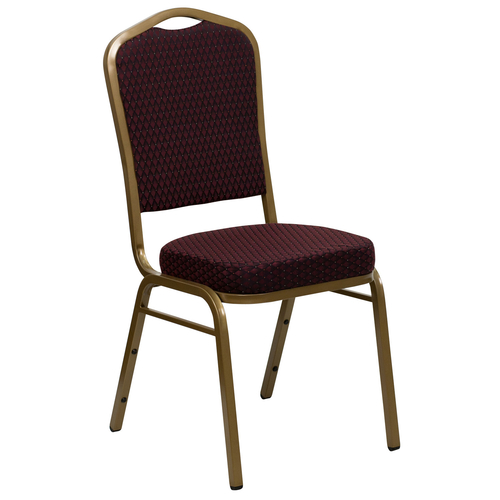 Flash Furniture FD-C01-ALLGOLD-EFE1679-GG Burgundy Diamond Patterned Fabric Silver Vein Powder Coated Frame Finish Hercules Series Stacking Banquet Chair