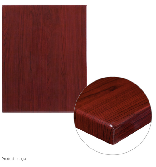 Flash Furniture TP-MAH-2430-GG 30"W x 24"D Mahogany Finish Rectangular Table Top