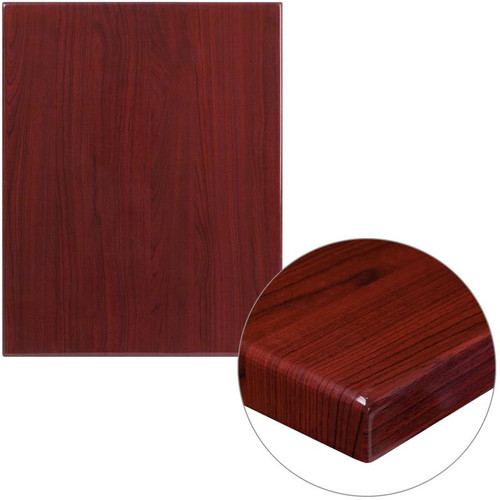 Flash Furniture TP-MAH-2430-GG 30"W x 24"D Mahogany Finish Rectangular Table Top