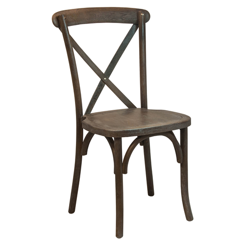 Flash Furniture X-BACK-BURDRIFT Dark Driftwood Bent X Back Elmwood Side Chair