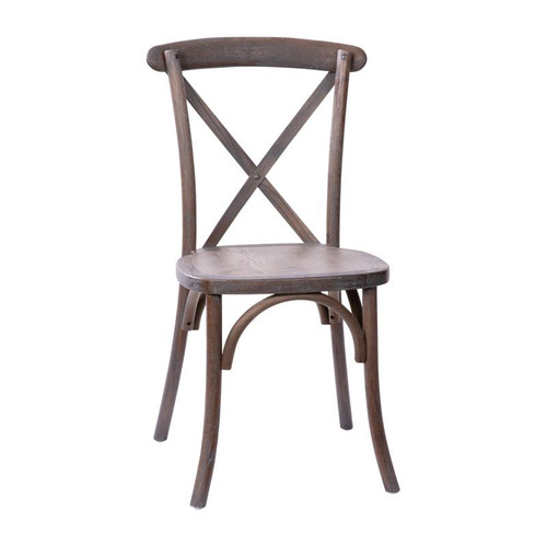 Flash Furniture X-BACK-BURDRIFT Dark Driftwood Bent X Back Elmwood Side Chair