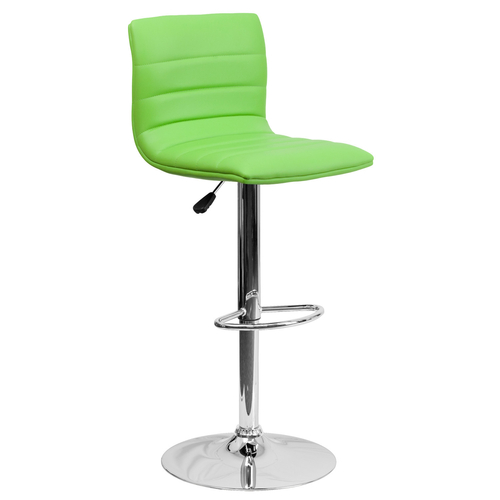 Flash Furniture CH-92023-1-GRN-GG Green Vinyl with Contemporary Style Chrome Base Swivel Bar Stool