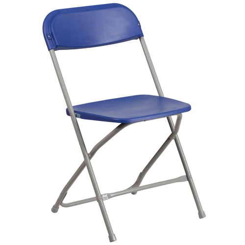 Flash Furniture LE-L-3-BLUE-GG Blue Plastic Seat and Back Hercules Series Premium Folding Chair