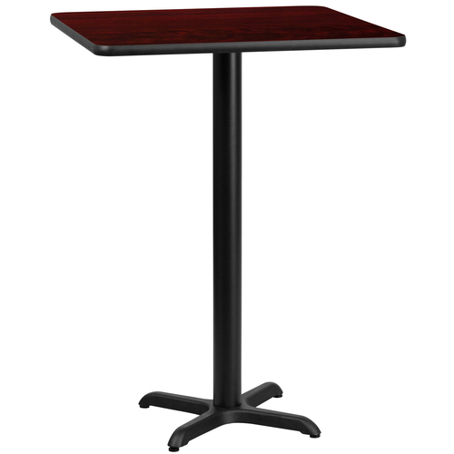 Flash Furniture XU-MAHTB-3030-T2222B-GG Mahogany Laminate Square Plastic Top PVC T-Mold Edge Table