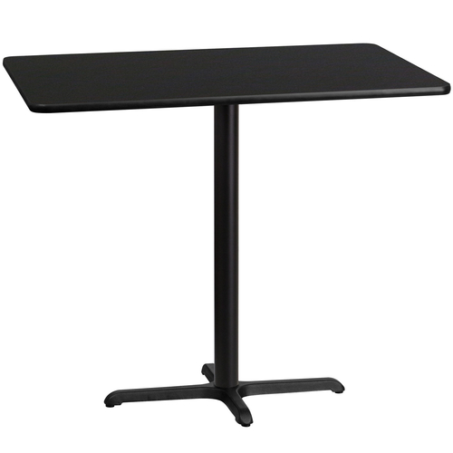 Flash Furniture XU-BLKTB-3048-T2230B-GG Black Rectangular Laminate Top PVC T-Mold Edge Table