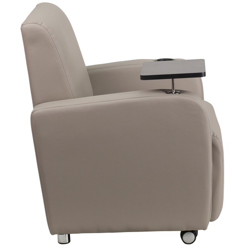 Flash Furniture BT-8217-GV-CS-GG Gray LeatherSoft Upholstery Seat and Back Guest Chair