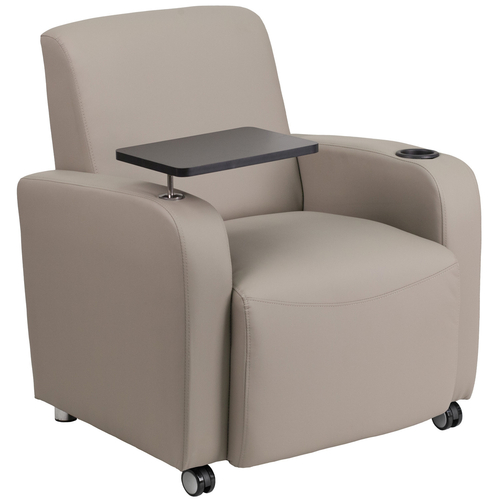 Flash Furniture BT-8217-GV-CS-GG Gray LeatherSoft Upholstery Seat and Back Guest Chair