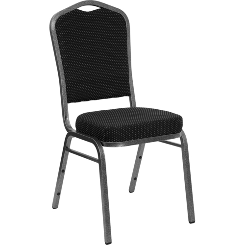 Flash Furniture FD-C01-SILVERVEIN-S076-GG Black Diamond Patterned Fabric Silver Vein Powder Coated Frame Finish Hercules Series Stacking Banquet Chair