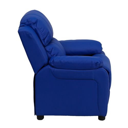 Flash Furniture BT-7985-KID-BLUE-GG 90 Lb. Blue Vinyl Solid Hardwood Frame Contemporary Style Kids Recliner