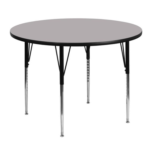 Flash Furniture XU-A48-RND-GY-T-A-GG 48" Dia. Round 21.12" - 30.12" Adjustable Height Gray Activity Table
