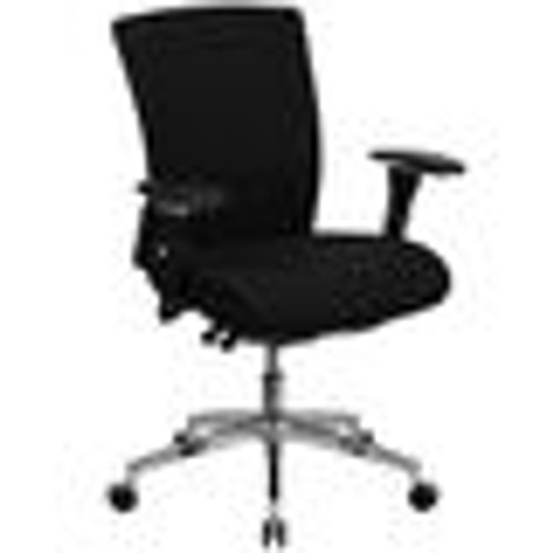 Flash Furniture GO-WY-85-6-GG Black Fabric Adjustable Arms Mid Back Design Hercules Series 24/7 Executive Swivel Office Chair