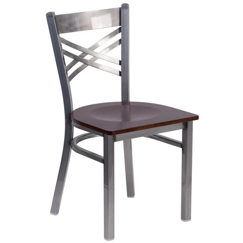 Flash Furniture XU-6FOB-CLR-WALW-GG Walnut Finish Plywood Seat Hercules Series Restaurant Chair