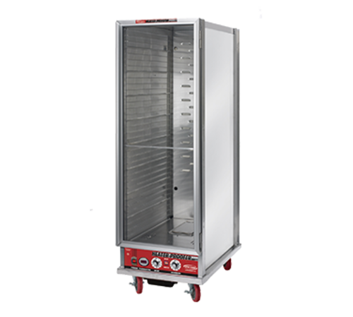 Winholt NHPL-1836-ECOC 21" W x 30 3/4" D x 66 1/2" H Mobile Full Height Aluminum Construction Forced Air LED Thermometer Display - 120V 1440 Watts