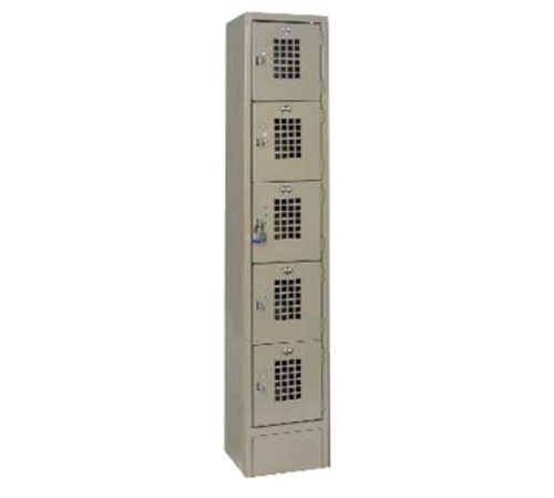 Winholt WL-55 Beige 10" x 12" x 12" Compartment 1 Column 5 Doors Per Column Five Tier Locker