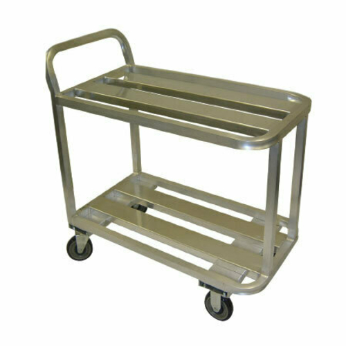 Winholt ALUC-2-2036-36H 1200 Lb. 20" x 42" Shelf Size Push Handle All Welded Aluminum Construction 5" Polyurethane Casters 2 Shelves Open Base Stocking Utility Cart
