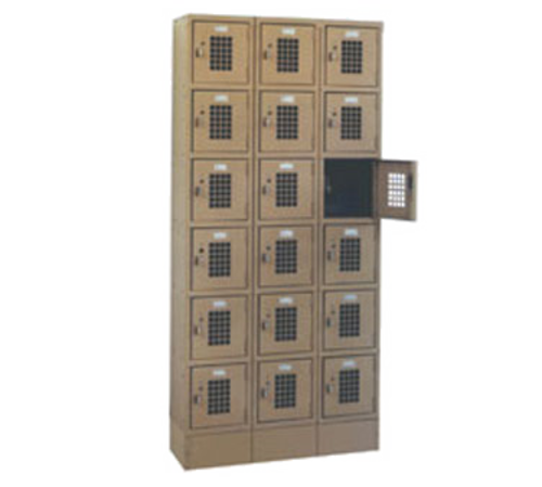 Winholt WL-618 36" W x 12" D x 78" H 6-Tier Floor Mounted Beige Finish Fully Assembled Lockers