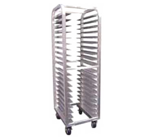 Winholt AL-1820-HD Mobile Full Height Open Sides 18" x 26" Sheet Pans Capacity Welded Aluminum Construction End Loading Pan Rack