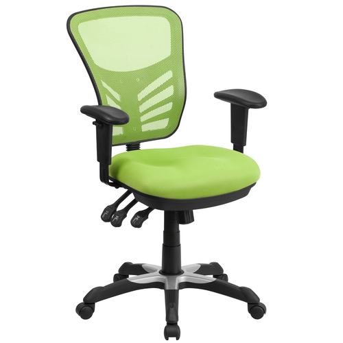 Flash Furniture HL-0001-GN-GG 250 Lb. Green Fabric Padded Arms Swivel Task Chair