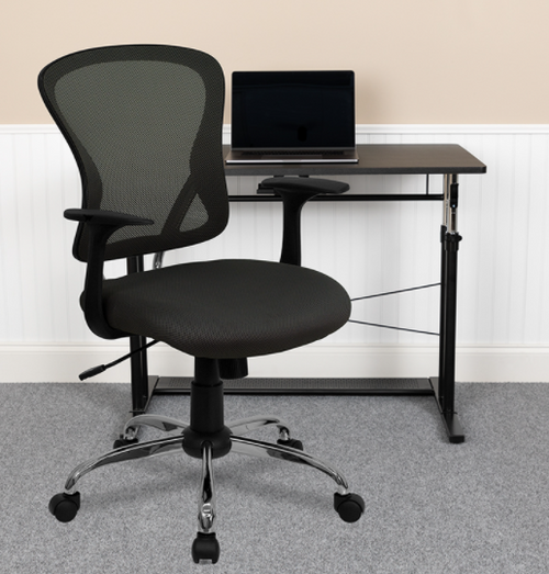 Flash Furniture H-8369F-DK-GY-GG 250 Lb. Dark Gray Fabric Nylon Arms Swivel Task/Office Chair