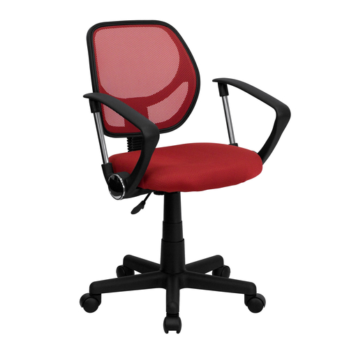 Flash Furniture WA-3074-RD-A-GG 250 Lb. Red Fabric Nylon Arms Swivel Task/Computer Chair