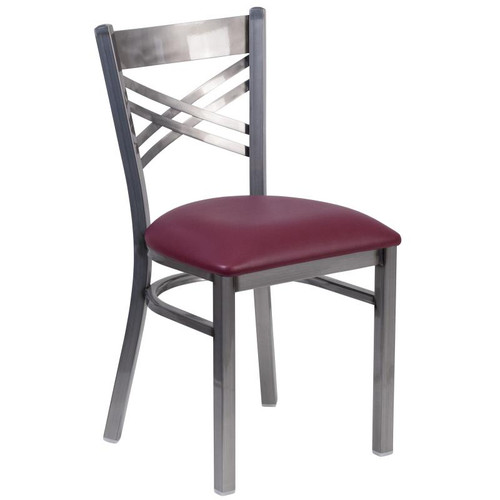 Flash Furniture XU-6FOB-CLR-BURV-GG Burgundy Vinyl Upholstered Seat Hercules Series Restaurant Chair