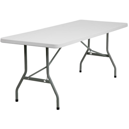 Flash Furniture RB-3072-GG 330 Lbs. Granite White Plastic Table Top Rectangular Folding Table