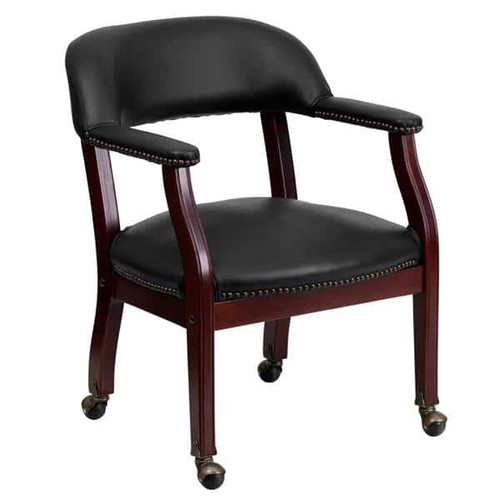 Flash Furniture B-Z100-BLACK-GG 24" W x 27" D x 31.5" H Black Open Back Luxurious Conference Chair