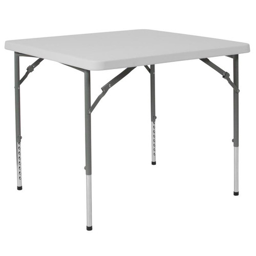 Flash Furniture RB-3434ADJ-GG 165 Lbs. Ranite White Plastic Top Folding Table